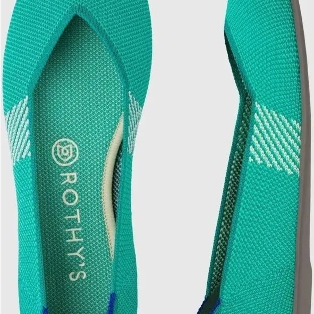Rare Rothy's Teal Knit Slip-On Ballet Flat
